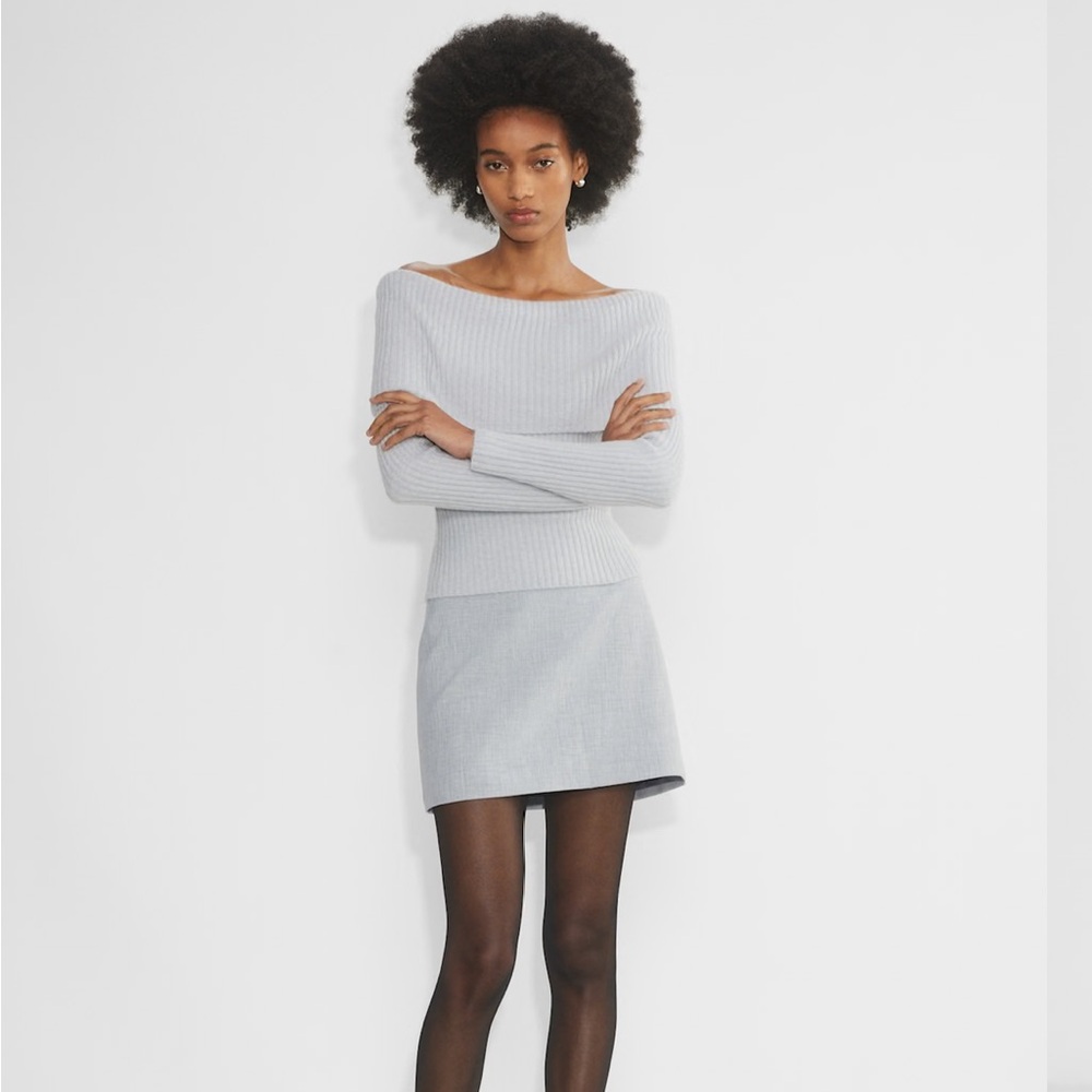 Aritzia Classic Mini Skirt Heather Chrome